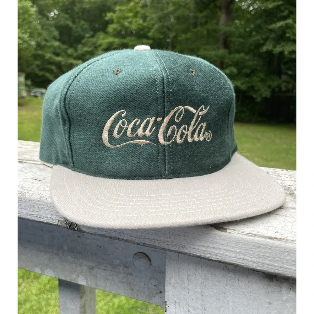 Vintage Coca-Cola Hat Green Gray SnapBack Trucker Licensed USA